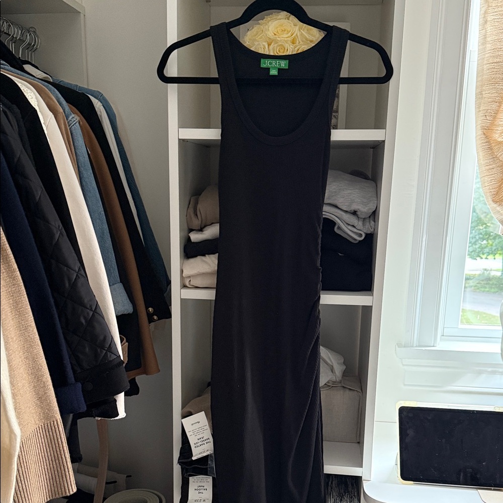 J. Crew Black Midi Dress